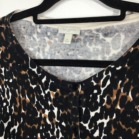 Talbots | Leopard Print Cardigan~XL - Picture 4 of 8